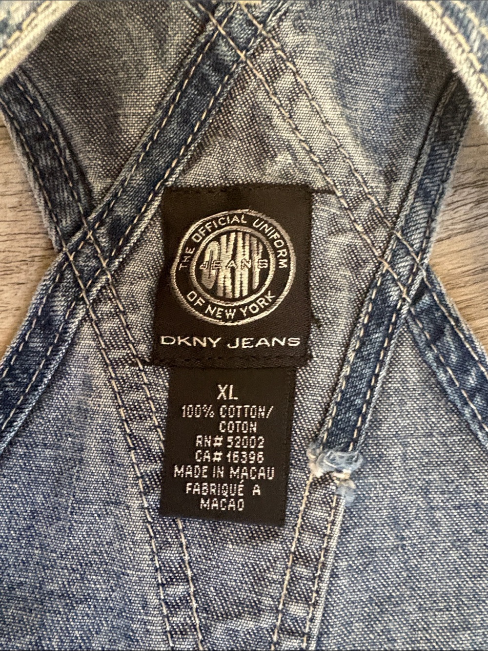 Vintage DKNY Jeans Classic Dark Blue Denim Overalls - Picture 4 of 12